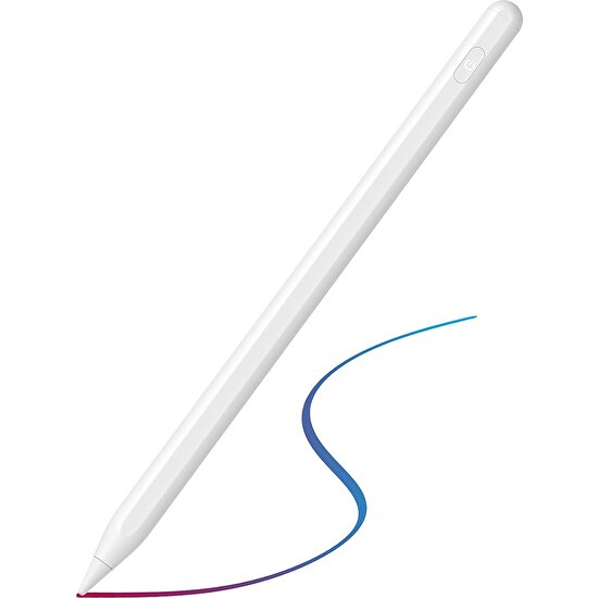 Fuchsia Apple iPad Air 5.nesil 2022 Uyumlu Avuç Içi Algılamayan Eğimle Çizim Kalınlığı Değişen Stylus Kalem