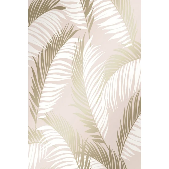 BienHome 5324 Palmiye Tropikal Çiçek Gold Krem Duvar Kağıdı 5,30 M²