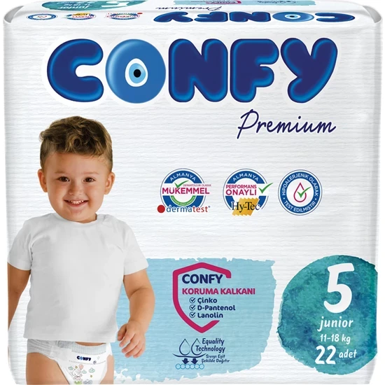 Confy Premium 5 Numara Bebek Bezi Junior 11 - 18 KG 22 Adet