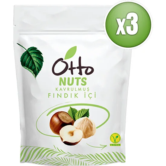 Otto Nuts Vegan Kavrulmuş Fındık Içi 3 x 150 G