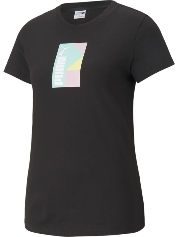 Puma Intl Graphic Tee Kadın Siyah T-Shirt - 53165801