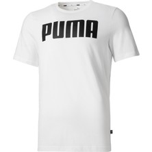 Puma ESSENTIALS Erkek T-shirt Beyaz Renk Nefes Alabilir Kumaş ile Günlük Kullanım İçin Rahat