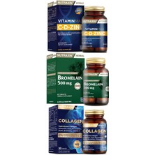 Nutraxin Vitamin Max C-D-Zınc 60 Tablet, Bromelaın 500 Mg 60 Tablet, Hidrolize  30 Tablet