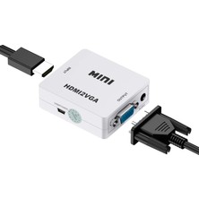 Aogo HDMI To VGA Full Hd 1080P Görüntü ve Ses Dönüştürücü Çevirici HDMI In VGA Out Converter HDMI VGA