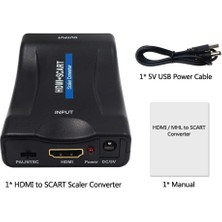 Aogo HDMI To Scart Dönüştürücü HDMI In Scart Out 1080P HDMI - Scart Converter Ses Video