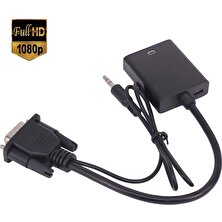 Aogo VGA HDMI Aktif Dönüştürücü VGA To HDMI Kablolu VGA Erkek HDMI Dişi VGA In HDMI Out Converter