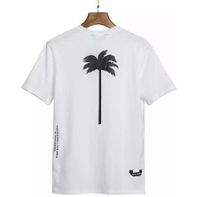 Amor Man Büyük Beden Palmiye Dijital Baskili %100 Bambu Ultra Hafif Oversize Modern Erkek T-Shirt