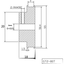 Hobi Mekatronik Gt2 6mm 80 Diş Kasnak (Iç Çap 5 Mm)