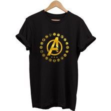 Remonz Marvel Avengers Baskılı %100 Pamuk Oversize T-Shirt Büyük Beden Tişört