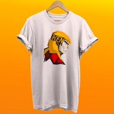 Remonz Street Fighter Ken Baskılı %100 Pamuk Oversize T-Shirt Büyük Beden Tişört