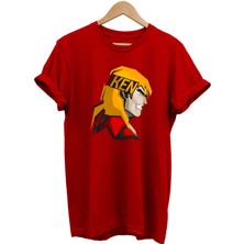 Remonz Street Fighter Ken Baskılı %100 Pamuk Oversize T-Shirt Büyük Beden Tişört