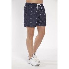 Crozwise Erkek Lacivert Mikro Dijital Deniz Şort 3181