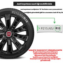 Whigor Fiat Scudo 16 Inç Jant Kapağı Amblemli Piano Black 4'lü Set 213