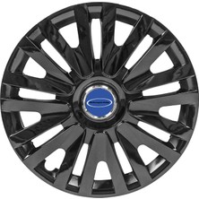 PackGar Ford 15 Inç Jant Kapağı Amblemli Piano Black 4'lü Takım 209