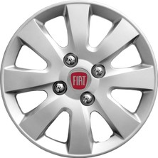 PackGar Fiat 14 Inç Jant Kapağı Amblemli Gri 4'lü Takım 137