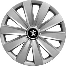 PackGar Peugeot 16 Inç Jant Kapağı Amblemli Gri 4'lü Takım 132