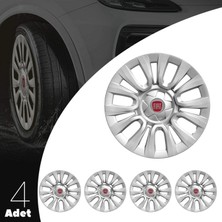 Fiat 15 Inç Uyumlu Jant Kapağı Amblemli Gri 4 Adet 1 Takım 109