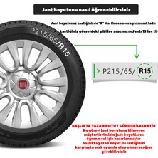 Fiat 15 Inç Uyumlu Jant Kapağı Amblemli Gri 4 Adet 1 Takım 109