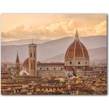 Cakatablo Italya Floransa Gündoğumunda Şehir Manzarası