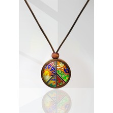 Tahtakolik Barış Sembolü Ahşap Kolye