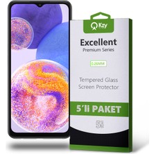 Kzy Samsung Galaxy A23 Temperli Ekran Koruyucu Kırılmaz Cam Ekonomik 5'li Paket