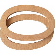 Angel Çanta Aksesuar Bizim Ahşap Oval Çanta Sapı Açık Renk