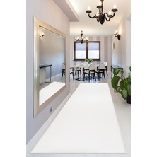 Valery Home Yıkanabilir Post Peluş Beyaz Overloklu Yolluk