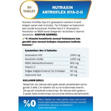 Nutraxin Eklem ve Kemik Sağlığı Için Glukozamin Artroflex Hya C Iı 90 Tablet