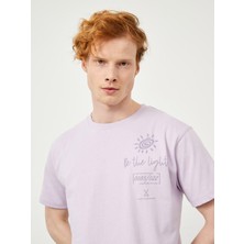 Xint Bisiklet Yaka Pamuk Oversize Baskılı T-Shirt