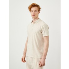 Xint Polo Yaka Regular Fit Pamuk Keten Karışımlı T-Shirt