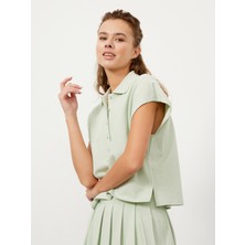 Xint Polo Yaka Pamuk Oversize T-Shirt