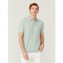Xint Polo Yaka Pamuk Regular Fit Kısa Kollu Basic Triko Kazak