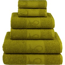 Textile Colors Bordür Desenli  Pamuk Banyo Havlu Seti 12 Adet, 4 Banyo Havlusu, 4 El Havlusu, Ve 4 Yüz Havlusu, -Vision- Coolgri7, Coolgrı11,