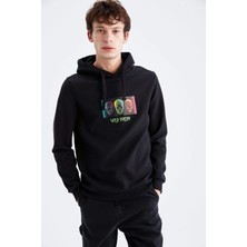 DeFacto Slim Fit Kuru Kafa Desenli Uzun Kollu Sweatshirt V5923AZ21WN