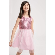 DeFacto Kız Çocuk Payetli Kolsuz Tüllü Astarlı  Elbise U3370A621SM