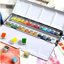 Winsor & Newton Winsor Newton Cotman Suluboya Seti 24 Renk (1 Adet)Metal Kutu Profesyonel Sanatçı Boyası