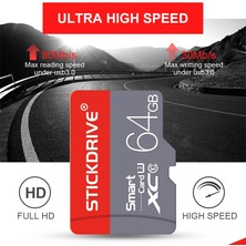 Stickdrive 64GB U3 Kırmızı ve Gri Tf (Mikro Sd) Hafıza Kartı