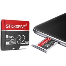 Stickdrive 16GB U1 Beyaz Hat Kırmızı ve Siyah Tf (Mikro Sd) Hafıza Kartı