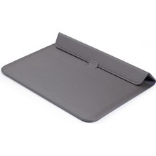 SZYKD Pu Deri Ultra-Ince Zarf Çanta Laptop Çantası Macbook Air / Pro 13 Inç, Standı Fonksiyonu ile (Uzay Gri)