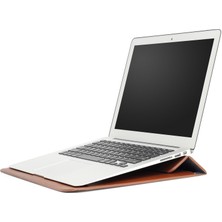 SZYKD Pu Deri Ultra-Ince Zarf Çanta Laptop Çantası Macbook Hava / Pro 15 Inç, Stand Fonksiyonu (Brown) ile