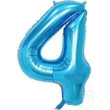 Folyo Balon 34 Inç  80 cm 4 Rakam Mavi