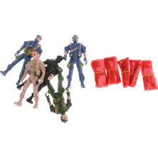 Paratroopers Aksiyon Figürleri Ordu Erkekler Asker Playset - 5 Adet (9 Cm) (Yurt Dışından)