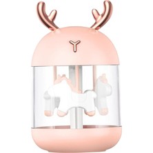 Vonluxe 300 ml LED Mini Nemlendirici Sevimli USB Uçucu Yağ Difüzör Araba Ofis Odası Elk Pink (Yurt Dışından)