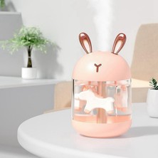 Vonluxe 300 ml LED Mini Nemlendirici Sevimli USB Uçucu Yağ Difüzör Araba Ofis Odası Elk Pink (Yurt Dışından)