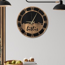 Makta W'clock Ahşap Duvar Saati - Bitlis Şehir Silüeti