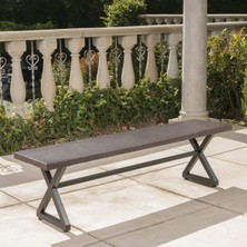 Abronya Metal Tasarım Bench Ahşaplı Dış Mekan Bankı