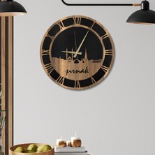 Makta W'clock Ahşap Duvar Saati - Şırnak Şehir Silüeti