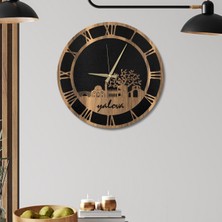 Makta W'clock Ahşap Duvar Saati  Yalova Şehir Silüeti