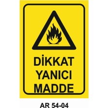 Dikkat Yanıcı Madde Iş Güvenliği Uyarı Levhası