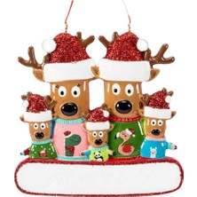Bawei Yaratıcı Noel Ağacı Süslemeleri Elk Geyik Aile Kolye Dıy Aile Hediye Beş Rendeers